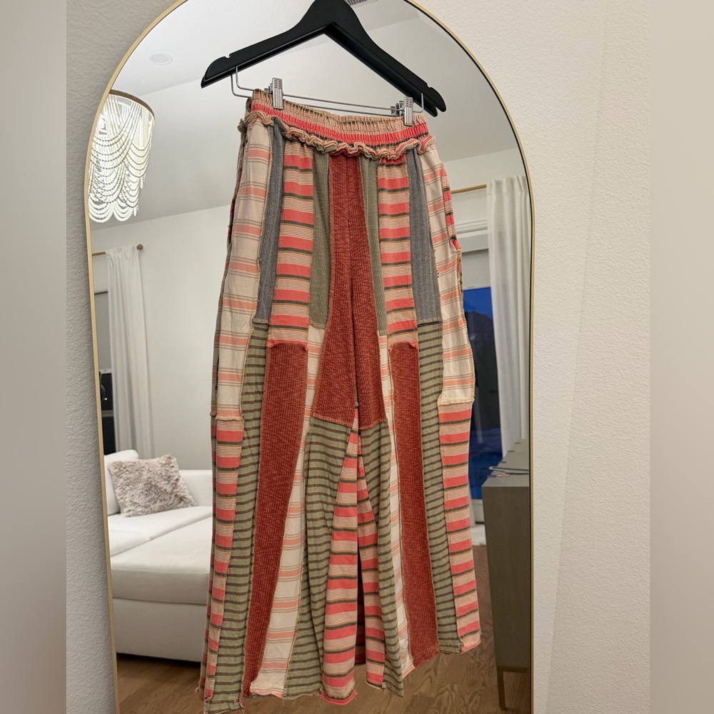 Oli & Hali Mixed Print Patchwork Pants in Pink